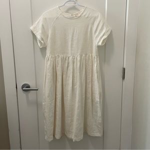 Beaton Linen River Dress in Alabaster - Small